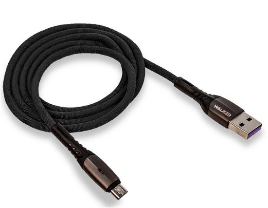 Кабель WALKER C920 microUSB - USB (M) 1м 3.3A ткань быстрая зарядка