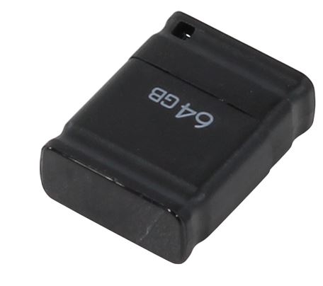 Флеш-карта QUMO 64GB NANO BLACK суперминиатюрная USB 2.0 QM64GUD-NANO-B