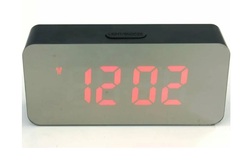 DX3622L/6 Часы настольные зеркальные дата+темпер. (белый)