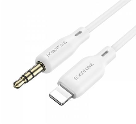 Переходник аудио BOROFONE BL18  Lighting-3.5JACK 1м силикон белый