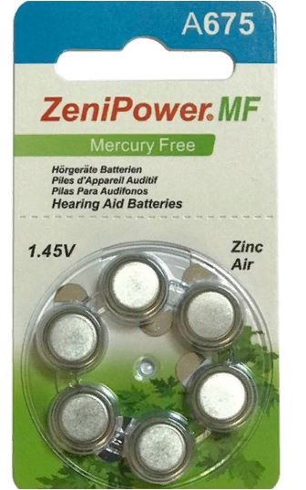 ZENIPOWER MF ZA675 6BL 1.45V (PR44,V675A,AC675) для слуховых аппаратов 25
