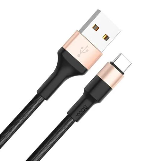 Кабель Hoco X26 Type-C 1м, 3,0A черно-золот.