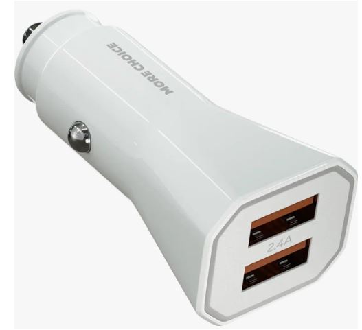 АЗУ 2 USB 2.4A MORE CHOICE AC24 белый