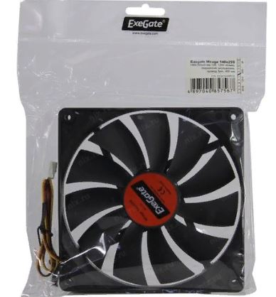 Вентилятор 140*140*25мм ExeGate  EX241638RUS 1200 RPM 25dB 3pin подшипник скольжения