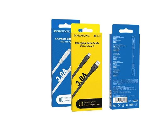 Кабель BOROFONE BX23  USB TYPE-C 1,0м 3.0 A черный