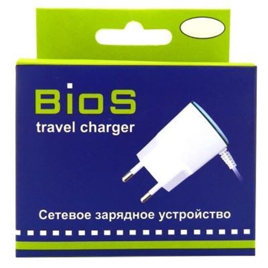 СЗУ BIOS для microUSB 1000mAh быстрый заряд белое