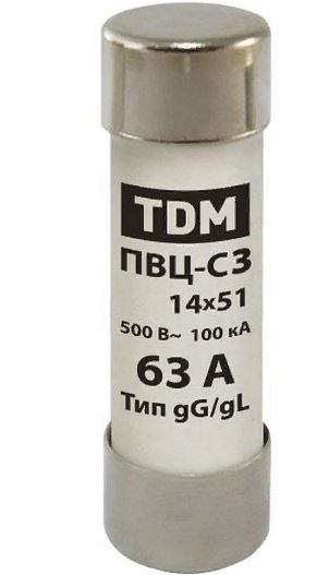 Предохранитель (Плавкая вставка) TDM ПВЦ-С3 250В 63А SQ0729-0022