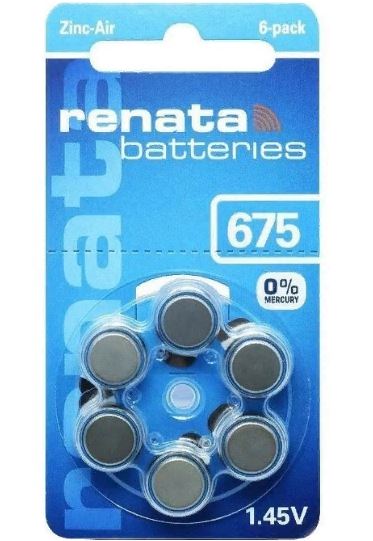RENATA ZA675 6BL 1.45V (PR44,V675A,AC675) для слуховых аппаратов 25