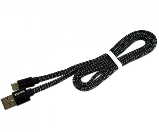 Кабель WALKER C755 Type-C(M) - USB (M) 1м 2.4A черный ткань