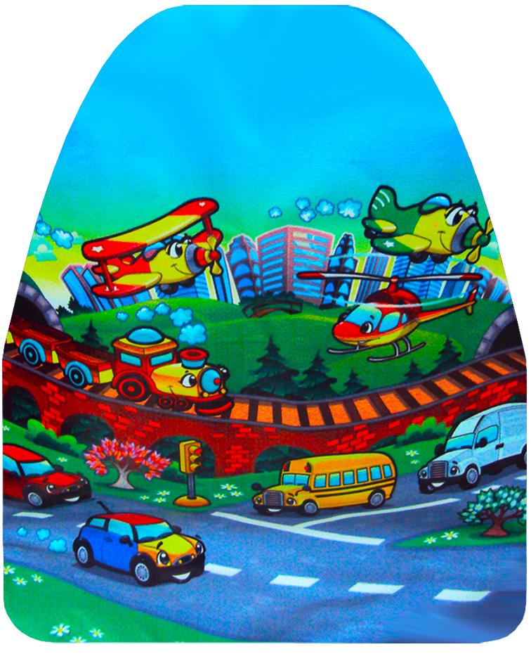 Защита сидения от детских ног с рисунком "Город" (ПВХ) 46x62 см (г014)