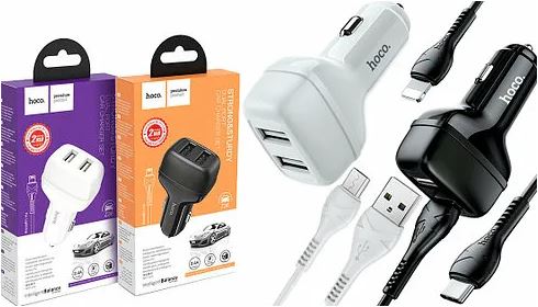 АЗУ HOCO Z36 2USB  2.4A  LIGHTNING 8pin