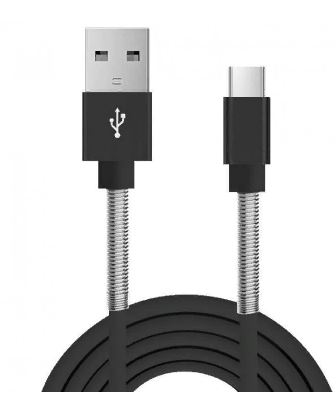 Кабель WALKER C720 microUSB - USB (M) 1м 2.4A черный пружина
