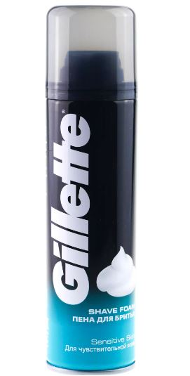 GILLETTE Пена sensitive Skin  для бритья (чувствит. кожа) 200мл