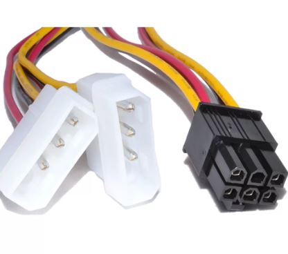 Переходник MOLEX 2 - ATX 6 pin (доп.питание видеокарт и  мощных CPU)
