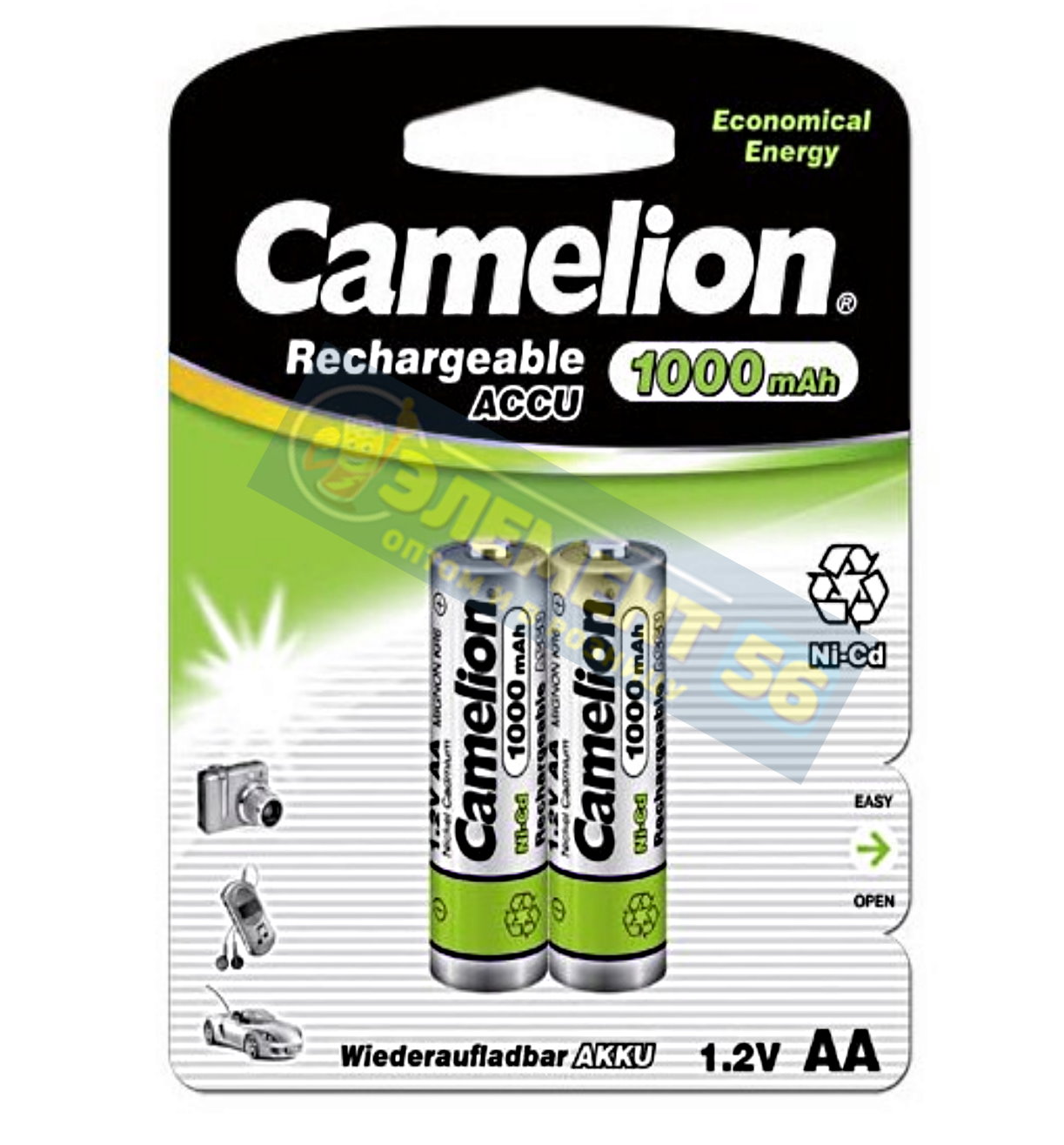 Аккумулятор CAMELION AA, KR6 (1000 mAh) MN1500, А316 2BL (2) (24) (384)