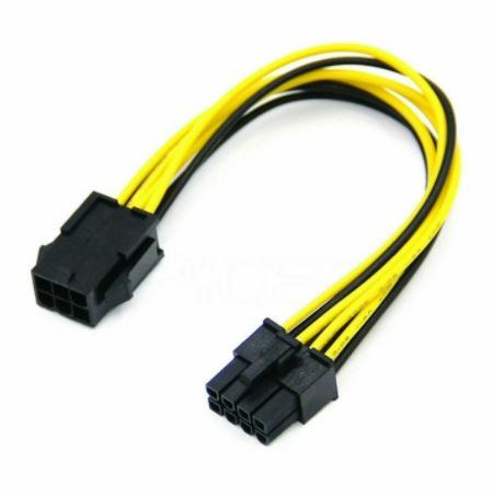 Переходник GPU power 6 pin (F)  - ATX 8 pin (M)