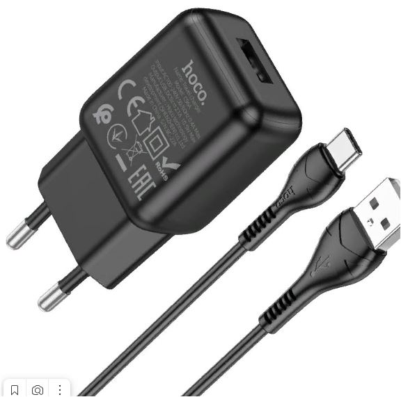 СЗУ Hoco C96A  1USB 2,4A TYPE-C 1м черный