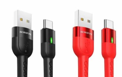Кабель BOROFONE BU17 TYPE-C 1,2м 3A с LED-индикатором