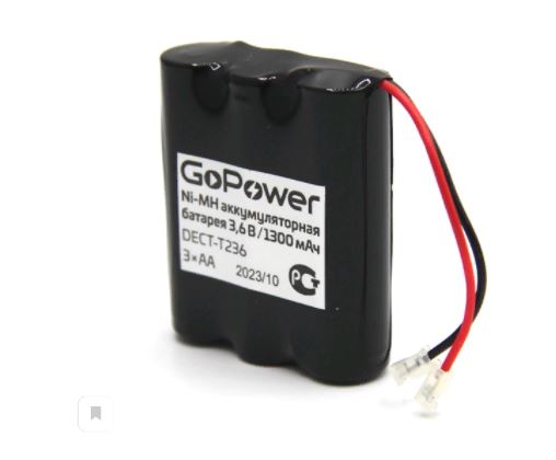 АКБ GoPower для радиотелефонов T236 PC1 NI-MH 1300mAh 3AA