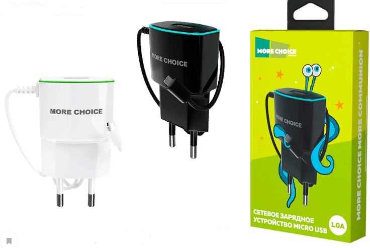 СЗУ MORE choice NC-40m  1,А 1USB (micro) белый