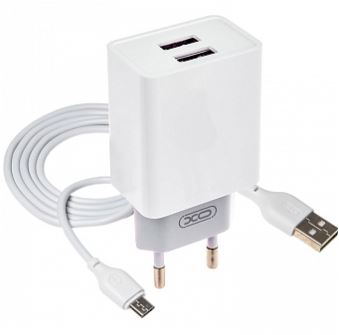 СЗУ XO-L65  2 USB 2,4A+ microUSB 1.0m